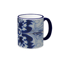 Blue Flowerl Folk Art Mug