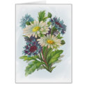 Blue Flowers and Daisies Customisable Card