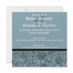 Blue Flowers Baby Shower Invitations