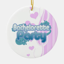 blue flowers bachelorette party ocean bridesmaids christmas tree ornament