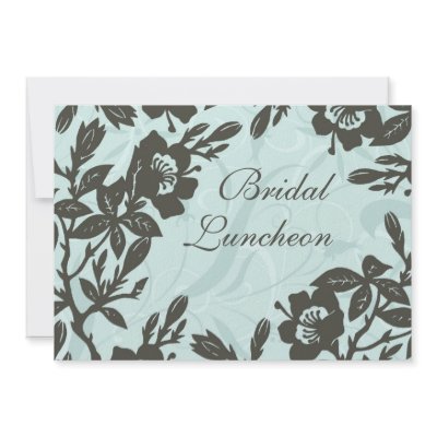 Blue Flowers Bridal Luncheon Invitation Cards by DreamingMindCards
