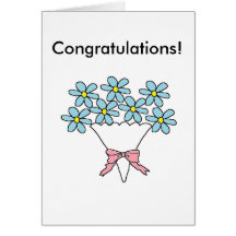 Blue Flowers Congratulations Cards