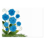 Blue flowers on a white background business cards