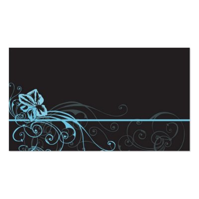 Blue flowers Profile Card Business Card Templates by coconutpie