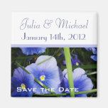 Blue Flowers, Save the Date Magnet