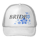 blue flowers trucker hat