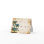 Blue Flowers Vintage Wedding Thank You Note Greeting Cards
