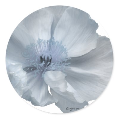 Blue Flowers Wedding Envelope Seals Round Sticker by naturalilly