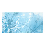 Blue Flowery Grunge photo cards