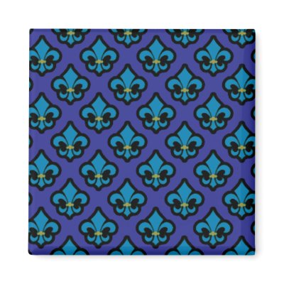 Blue Fluer de Lis Magnet by JuJuGarden