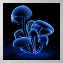 Blue Fluorescence (Square) Print