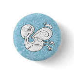 blue flying bird button