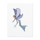 blue flying fairy pixie post cards