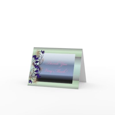 Blue Foil Thank You Cards by Castleinc