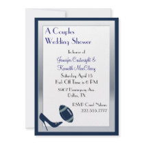 Blue Football Couples Wedding Shower Invitation