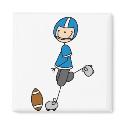 Blue Football Player Magnet by stick_figures