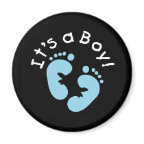 Blue Footprints It's a Boy Refrigerator Magnets