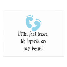 Blue Footprints Little Feet Big Imprints Postcard