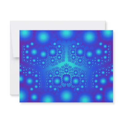 Blue Fractal Explosions: Invitations by spiritswitchboard