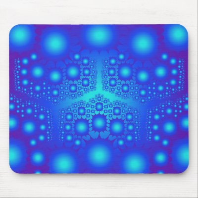 Blue Fractal Explosions: Mousepad by spiritswitchboard