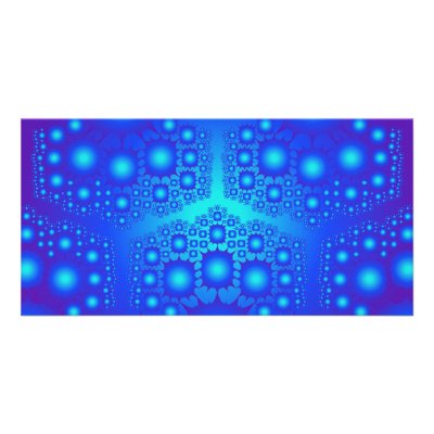 Blue Fractal Explosions: Picture Card by spiritswitchboard