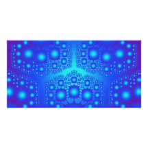 Blue Fractal Explosions: Picture Card