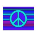 Blue Fractal & Peace Sign postcards