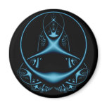 Blue Fractal Round Magnet