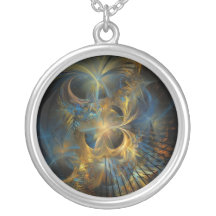 Blue fractle necklace