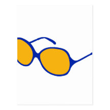 blue frame orange lens beach glasses.png postcard