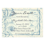 Blue French Toile Custom Invites Version 2