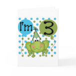 Blue Frog 3rd Birthday Tshirts and Gifts Greeting Card