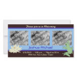 Blue Frog and Lotus Birth Announcement