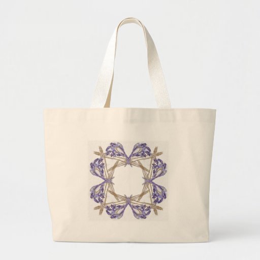 Blue Frond Fractal Art Frame Canvas Bag
