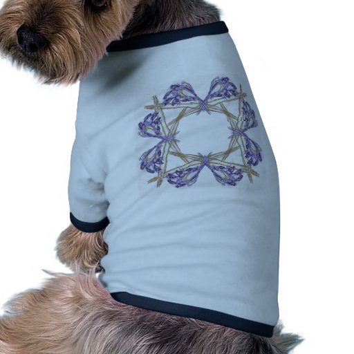 Blue Frond Fractal Art Frame Pet Tshirt