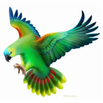 Blue Front Amazon Parrot Holiday Ornament Photo Cutout