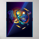 Blue Galaxy Dragon Posters posters