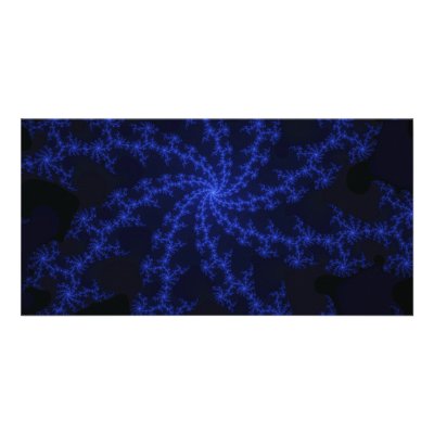 Blue Galaxy - fractal design Personalised Photo Card by dandellion