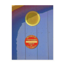 Blue Garage Door in France No Parking Sign Postcard