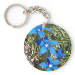 Blue gentian flowers keychain