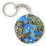 Blue gentian flowers keychain