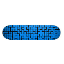 Blue geometric pattern skate board