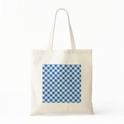 Blue Gingham Tote Bags by JAM_Design