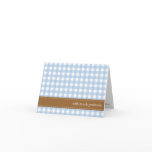Blue gingham ribbon custom photo thank you card