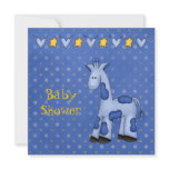 Blue Giraffe Baby Shower Invitation