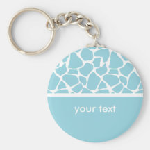 Blue Giraffe Print Customisable Key chain