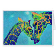blue giraffes card