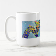 blue giraffes mug