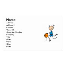 Blue Girl Basketball Player T shirts and Gifts Business Card Template