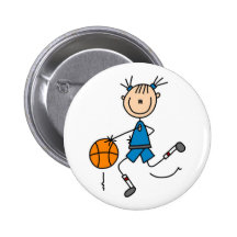 Blue Girl Basketball Player T shirts and Gifts Pinback Button